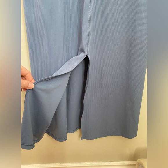 Lululemon All Aligned Ribbed Midi Dress Washed Denim Size 12 Blue - Picture 9 of 13